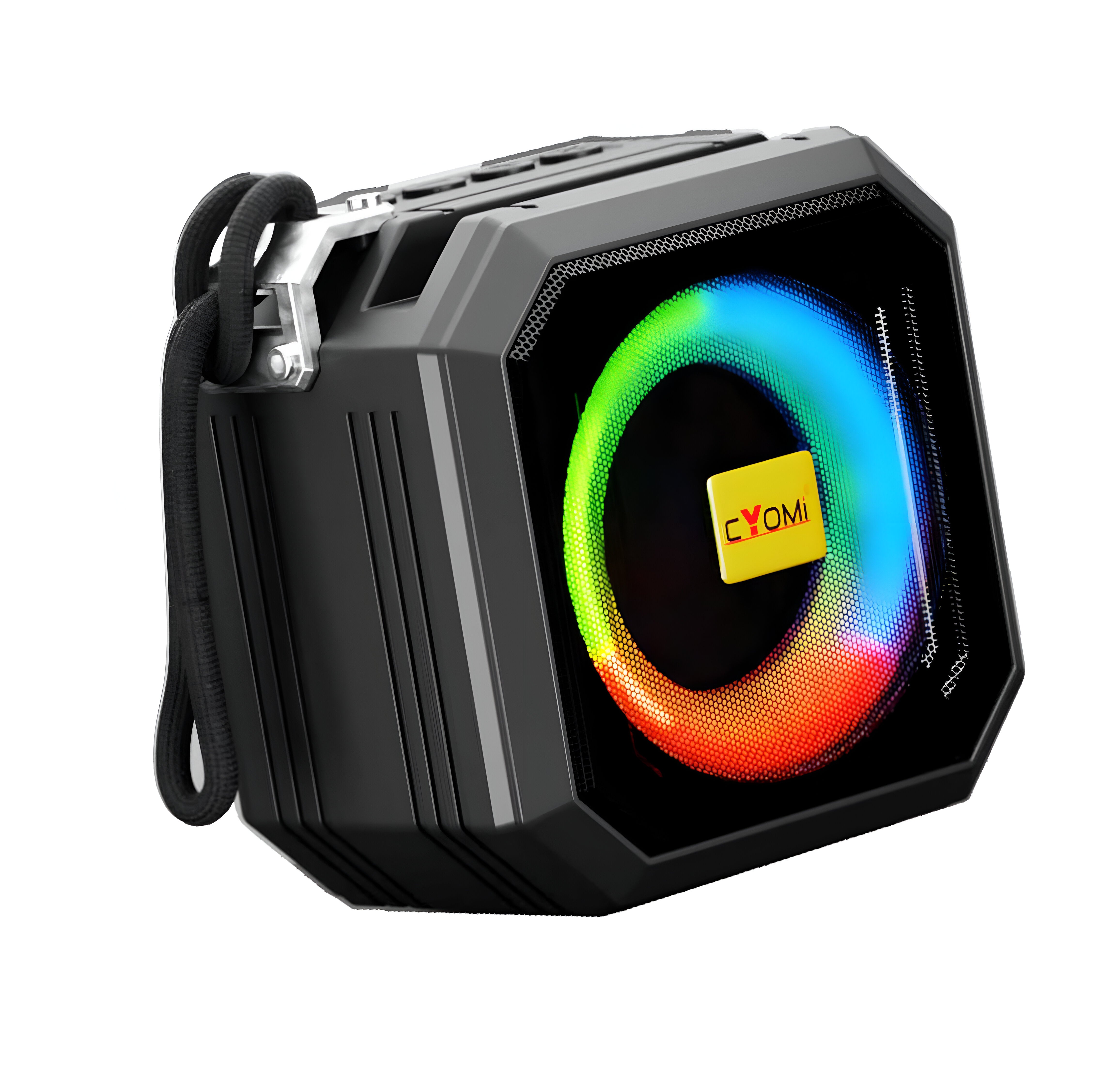 CYOMI 636 Rugged Design Portable Bluetooth Speaker with Ultra Bass 52mm Woofer, 8W Sound, RGB Party Lights, FM/USB/TF Card, 5H Playtime