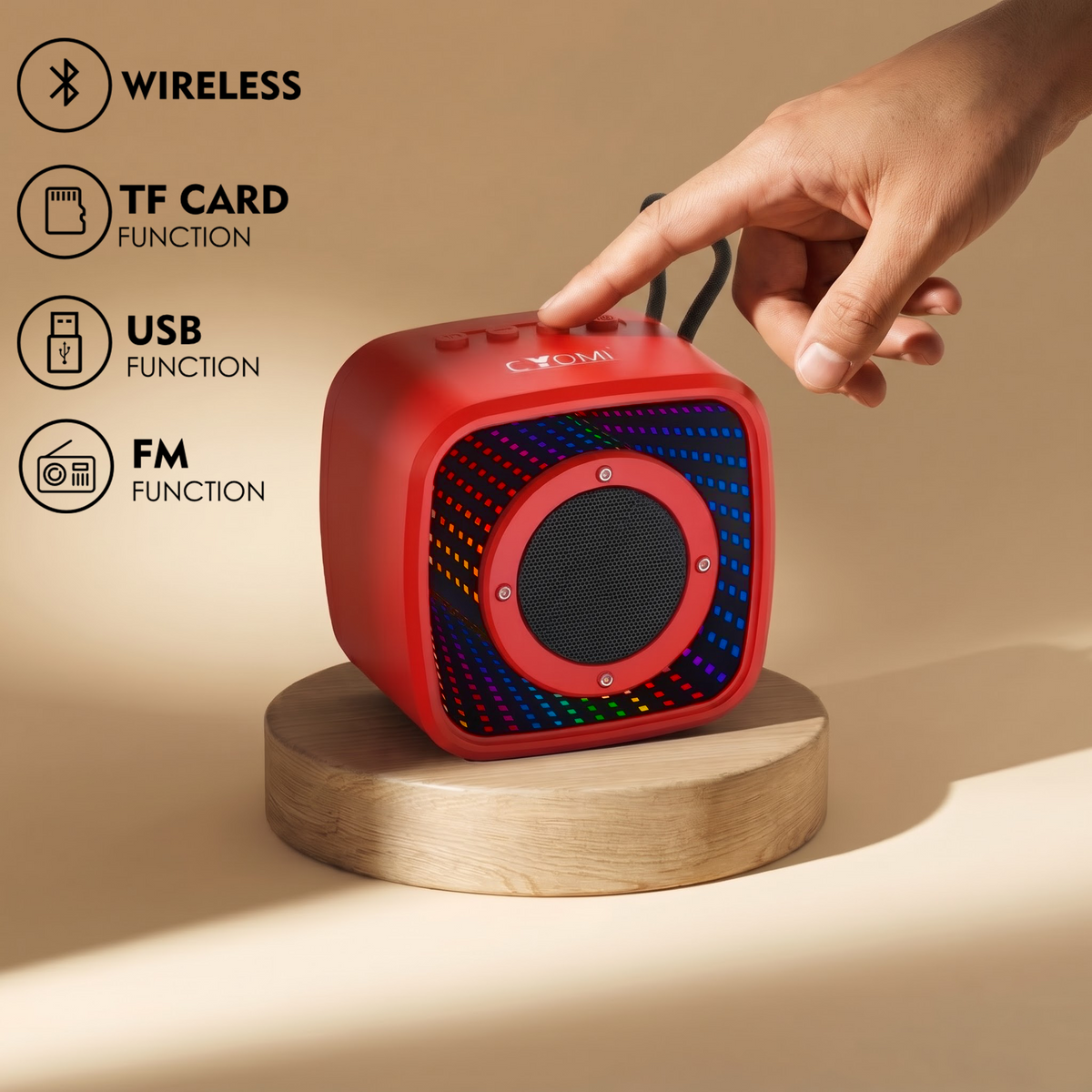 CYOMI Star 677 5W Bluetooth Speaker with Infinity Mirror Lights & Thumping Bass