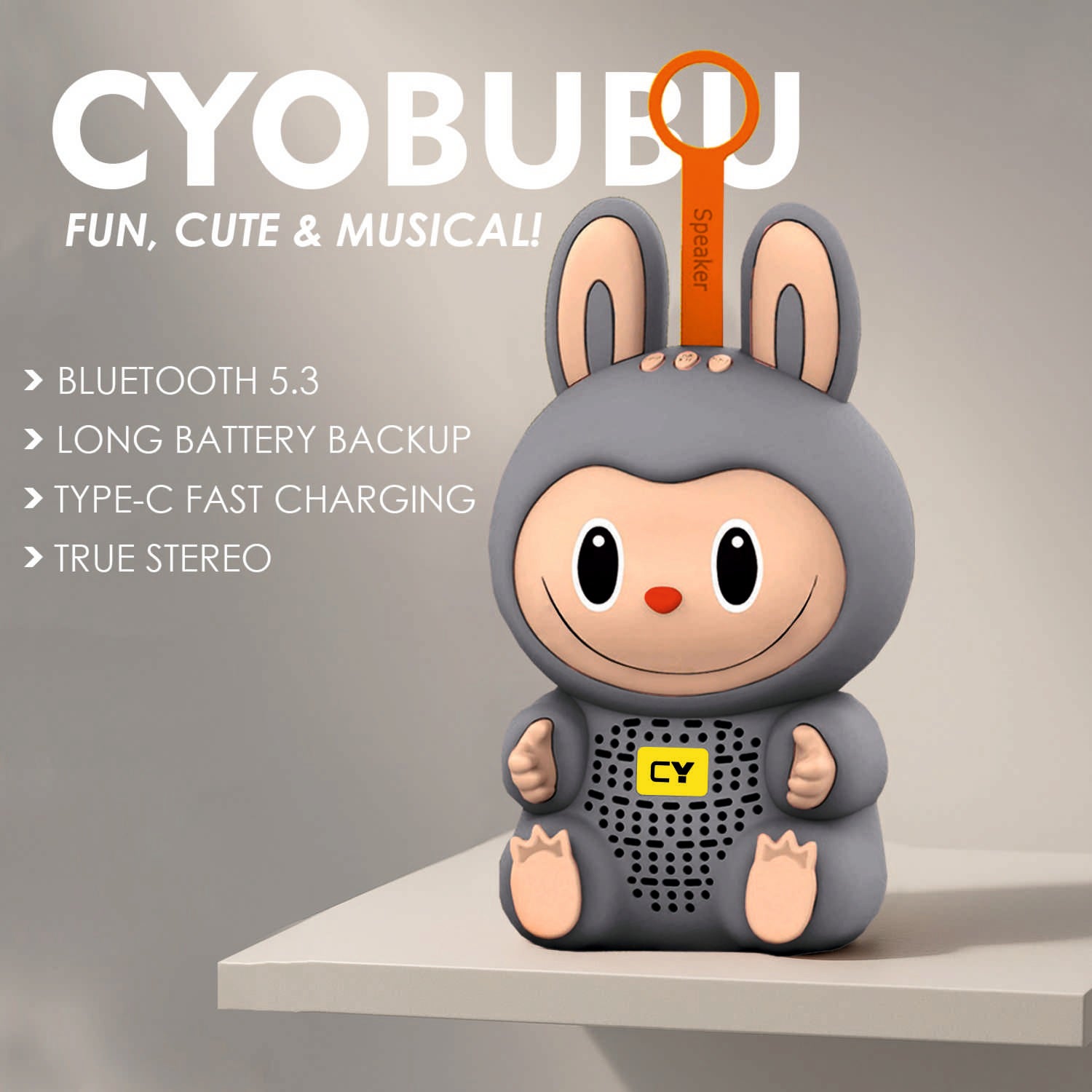 CYOMI CYOBUBU 8W Bluetooth Speaker – Labubu Design, Cute Wireless Speaker | Made for India