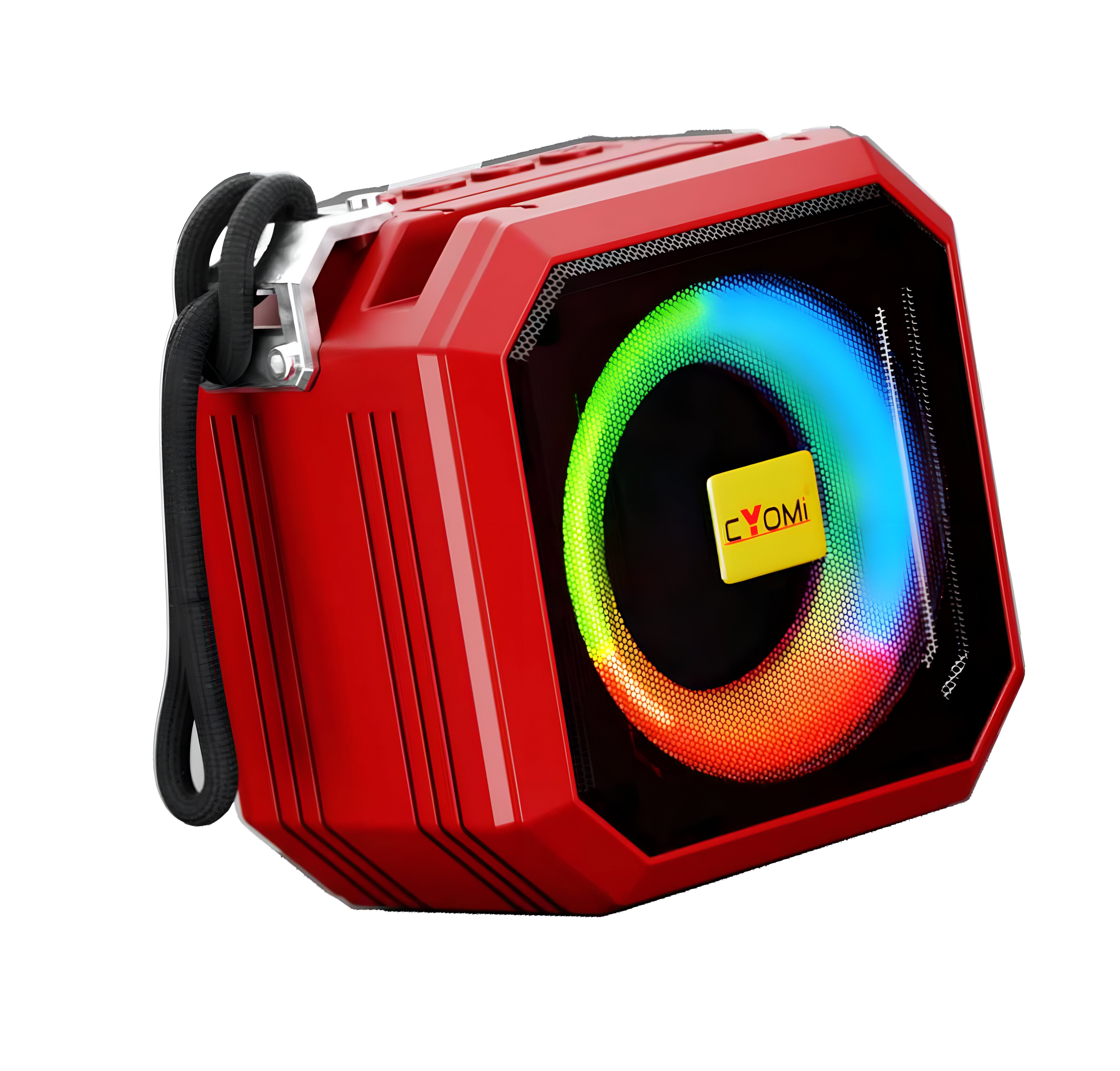 CYOMI 636 Rugged Design Portable Bluetooth Speaker with Ultra Bass 52mm Woofer, 8W Sound, RGB Party Lights, FM/USB/TF Card, 5H Playtime